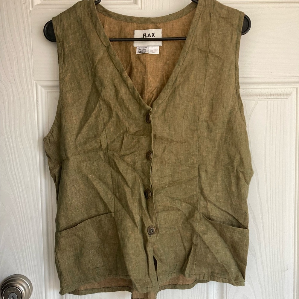Flax Sage Green Button Down Women's Shirt